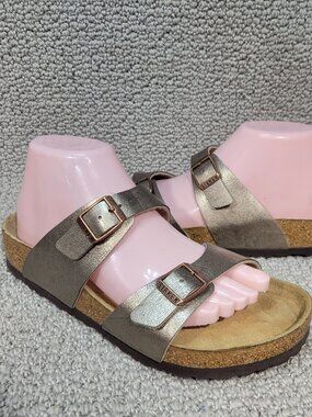 Birkenstock Sydney Women's Size 8 Graceful Taupe Birko Flor Double Strap Sandal
